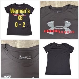 Women’s Under Armour XS 0 - 2 Short Sleeve T-Shirt Top Tee Grey Gray HeatGear